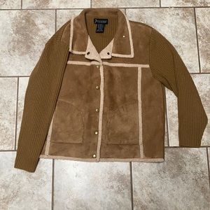 Women’s Faux Suede and Sherpa Textured Jacket